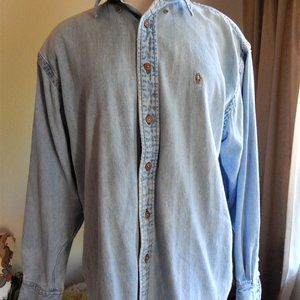 Vintage Ralph Lauren 100% Cotton Denim Shirt - Sz.14